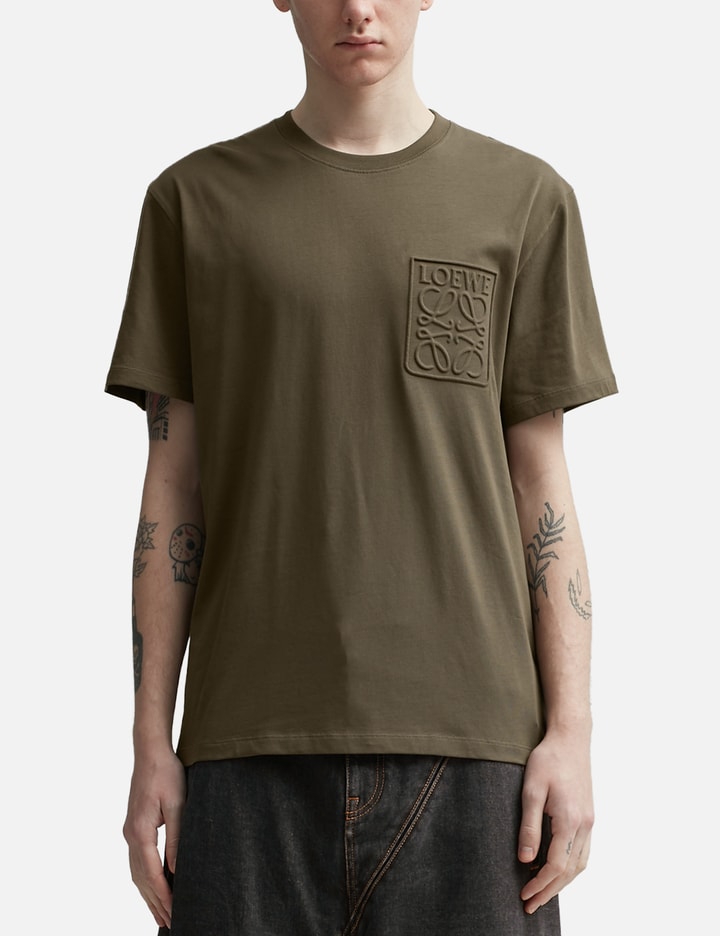 Men's Lv-Debossed Logo T-Shirt Green Size M