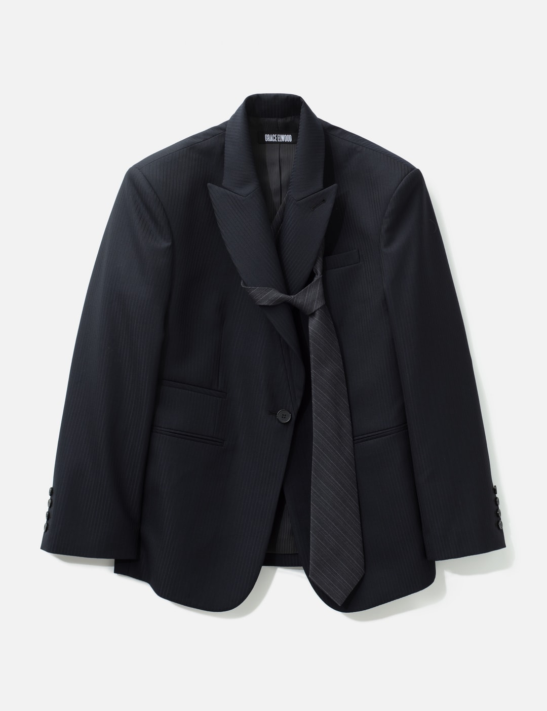 Tie Pireced Oversized Jacket