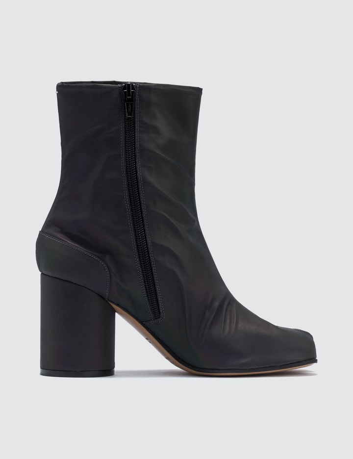 Maison Margiela - Tabi Split-Toe Leather Ankle Boots In Reflective Fabric