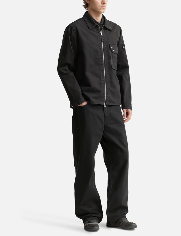 Stone Island Garment Dyed Denim Zip-Up Overshirt
