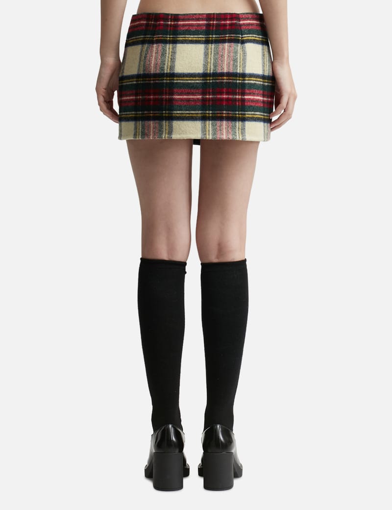 Tartan wool miniskirt