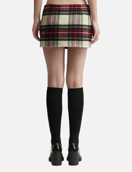 Prada - WOOL TARTAN MINI SKIRT | HBX - Globally Curated Fashion 
