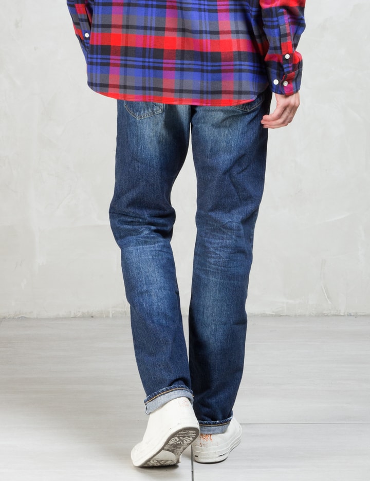 Indigo Authentic Old Wash 13.5oz 5 pockets Authentic Standard fit Selvedge Denim Jeans Placeholder Image