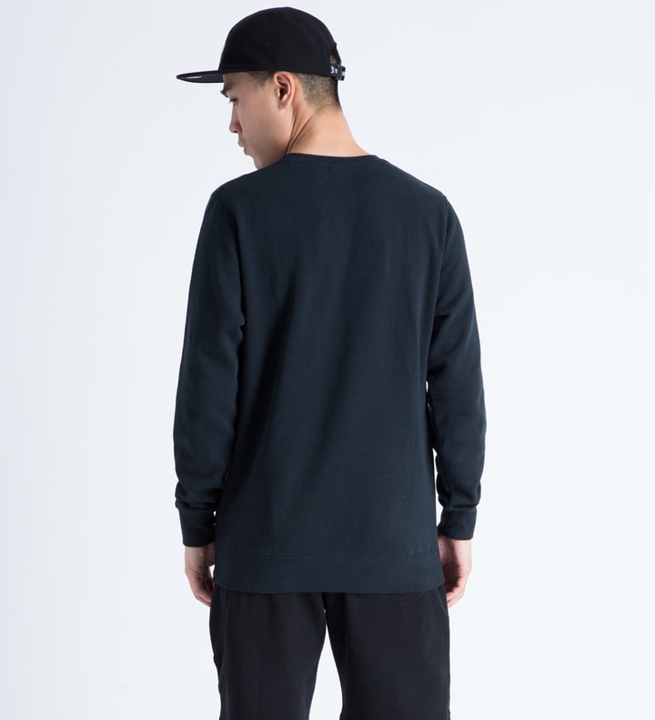 Navy Stussy Link Embossed Crewneck Sweater Placeholder Image