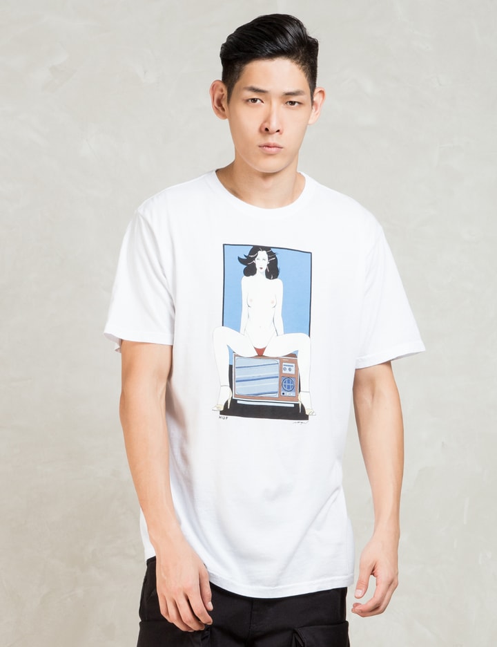 White Huf X Nagel Television T-shirt Placeholder Image