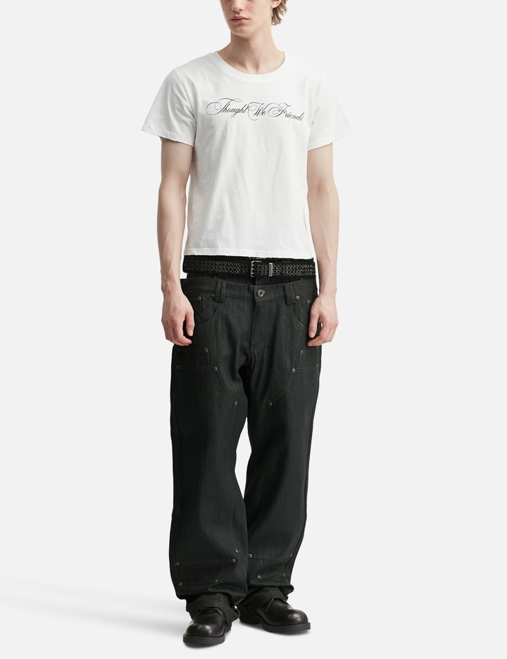 Thought We Friends "Sera" Cursive Fitted T-Shirt In White