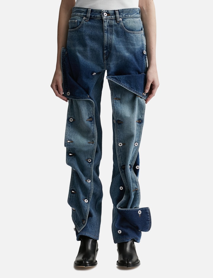 Y/project Evergreen Snap Off Jeans In Blue