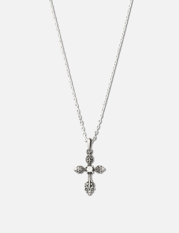 MIDNIGHTFACTORY Cross Pendant Oxidised Necklace