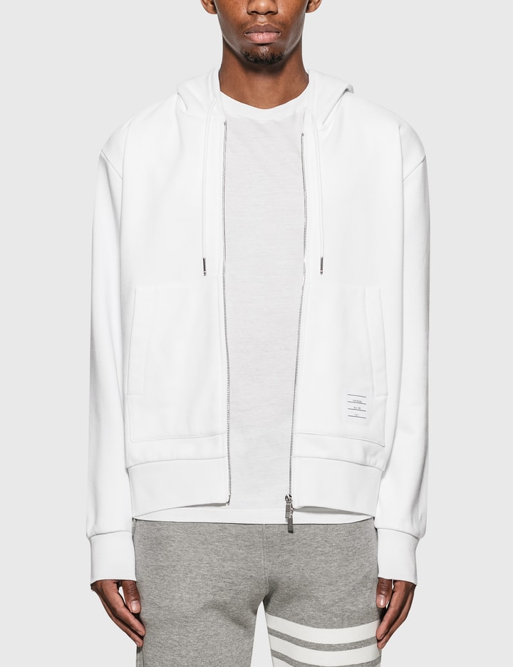 Thom Browne Tricolor Stripe Band Zip Hoodie