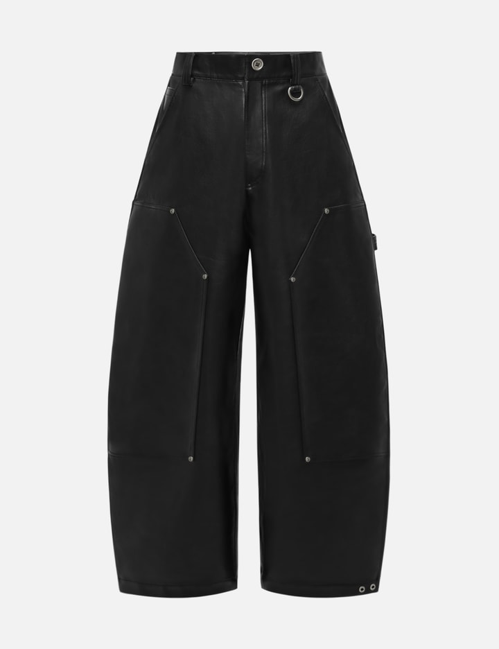 TEAM WANG design Reset Faux Leather Wide-Leg Trousers