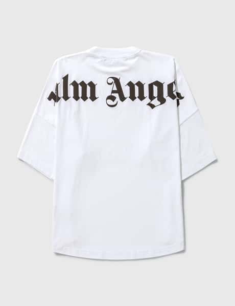 Palm Angels Logo Collar Back Crew Neck Black Oversize T-shirt