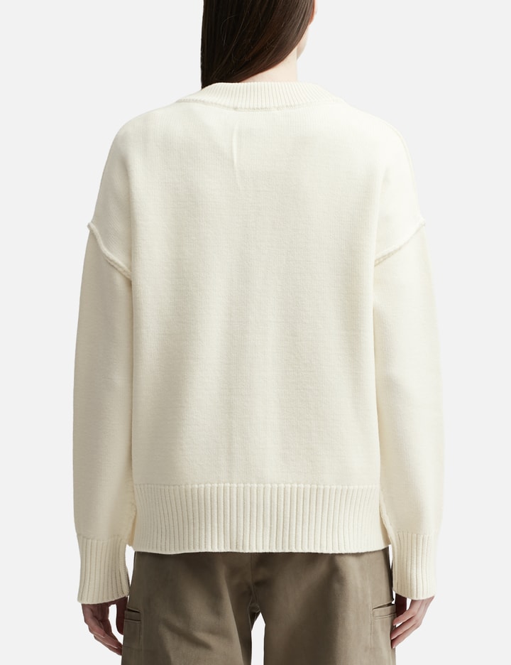 Shop Ami Alexandre Mattiussi White Wool Ami De Coeur Cardigan