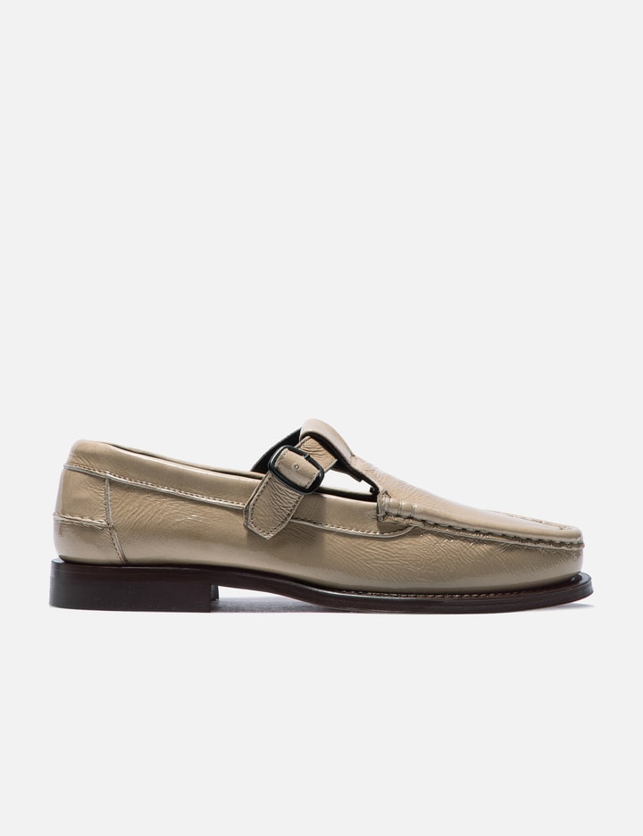 Alber Crinkled Glossy T-Bar Loafers Placeholder Image