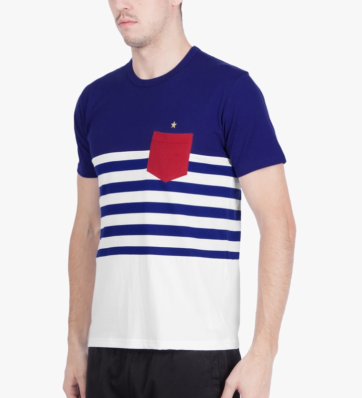 Aloye x WONG WONG Blue Border France Color Blocked S/S T-Shirt Placeholder Image