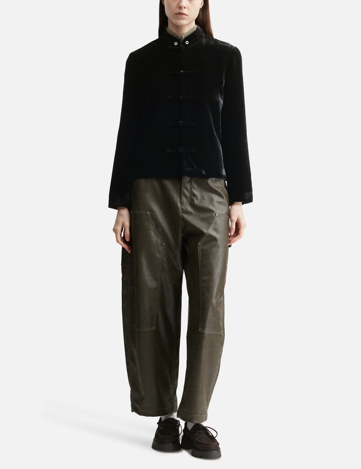 TEAM WANG design Reset Faux Leather Wide-Leg Trousers