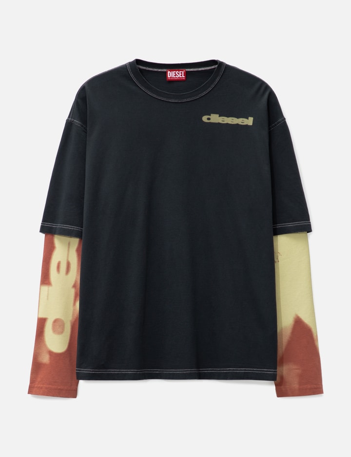 Layered-effect top with smudged print Placeholder Image