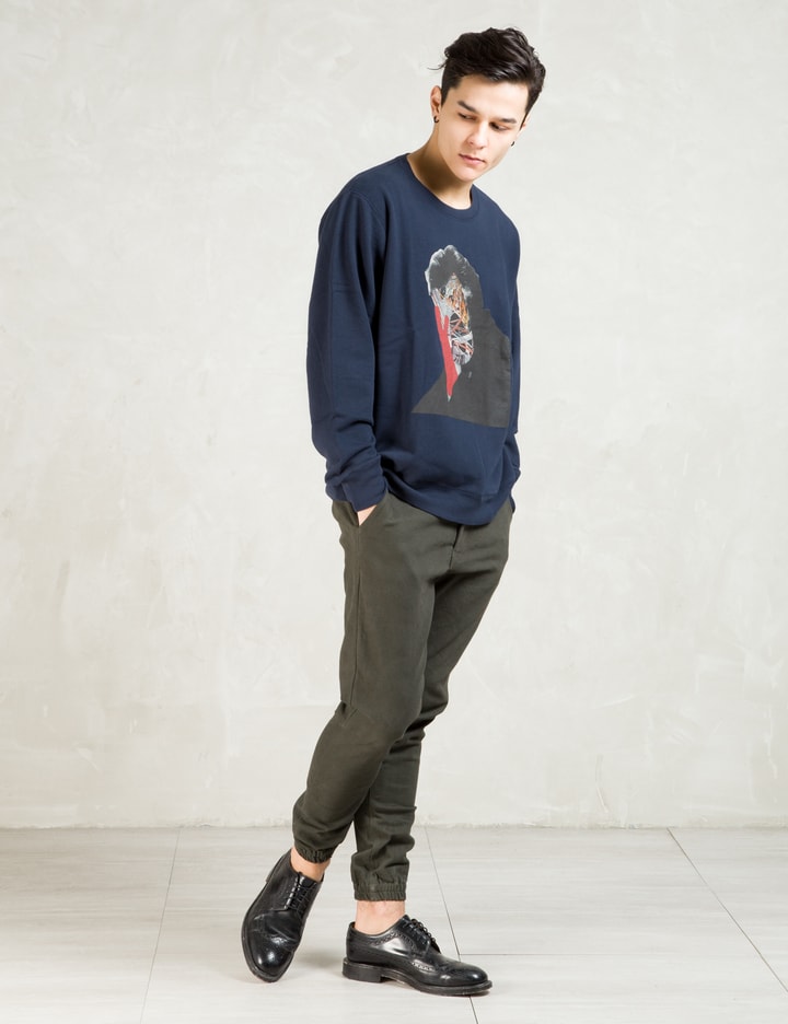 Navy "Red Face" Graphic Crewneck Sweatshirt Placeholder Image