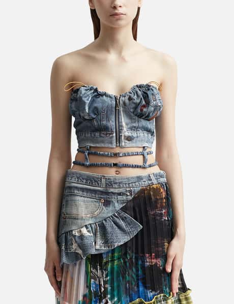Andersson Bell ARINA DENIM PLAY BACKLESS BUSTIER