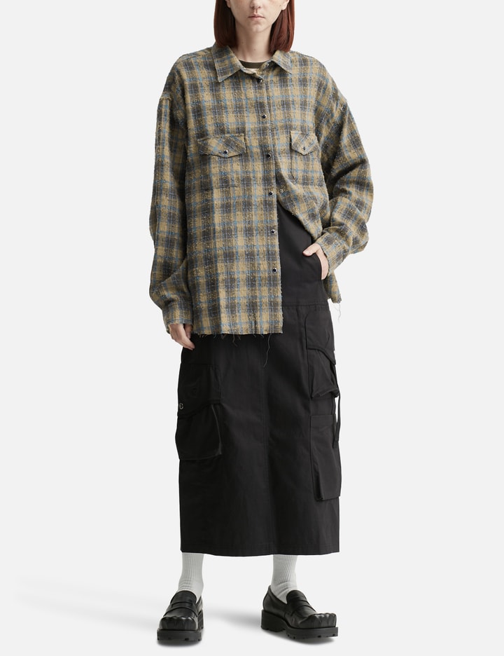 Deinet Raw Cut Check Shirt In Multi