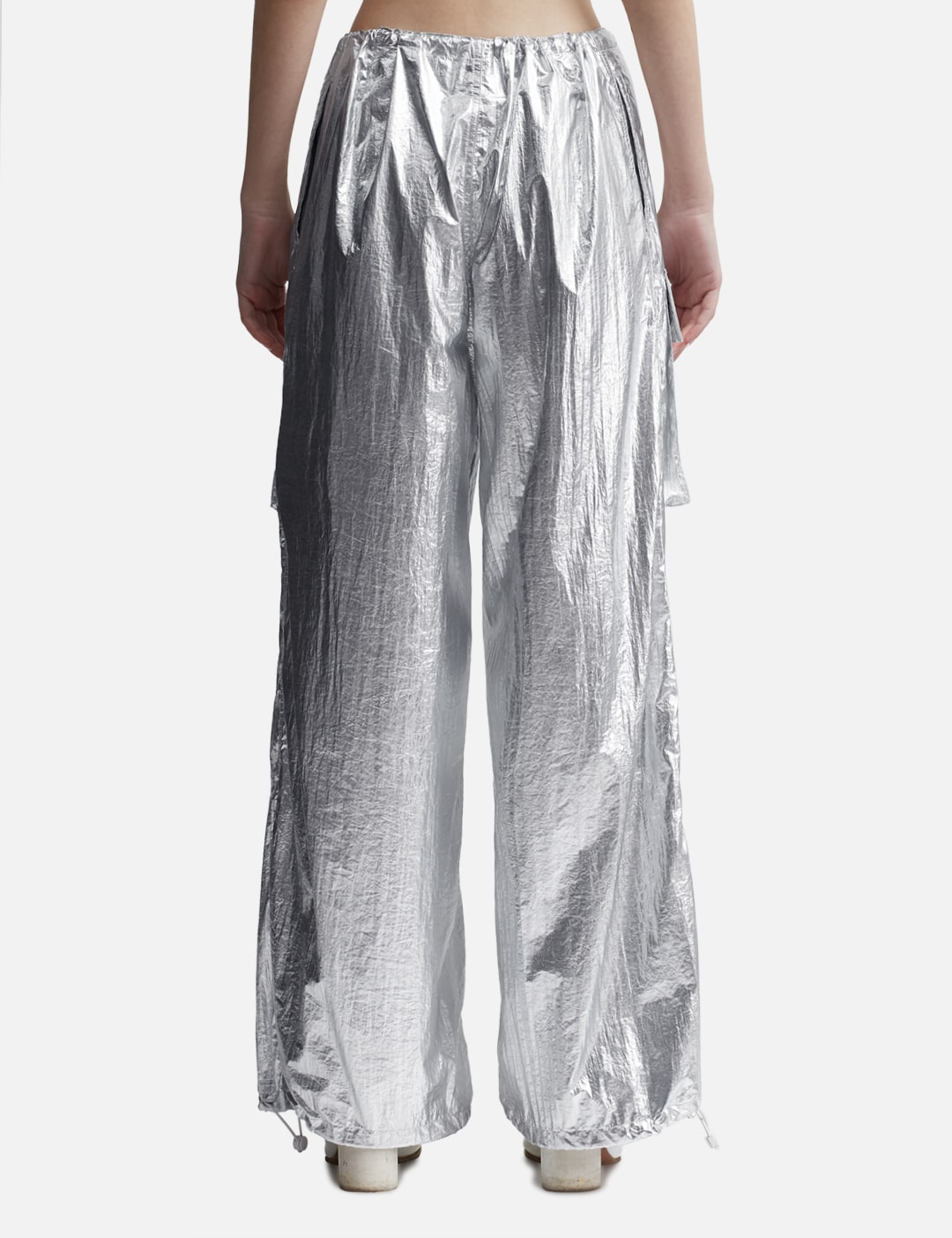 Silver Tyvek Wide-Leg Trousers view 10