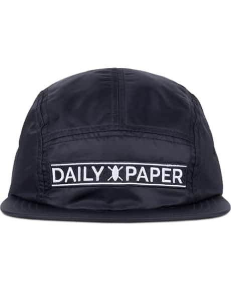 Daily Paper Black Strap Logo Panel Cap HBX - Main Image
