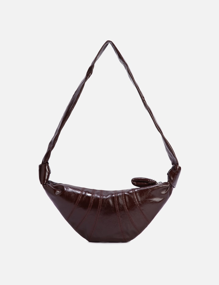 Lemaire Small Croissant Bag In Brown Coated Cotton Women In Brown
