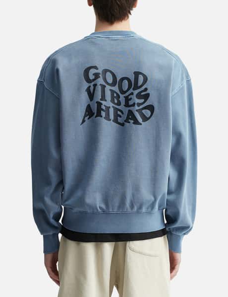 "Good Vibes Ahead Blue Washed" Crewneck view 12