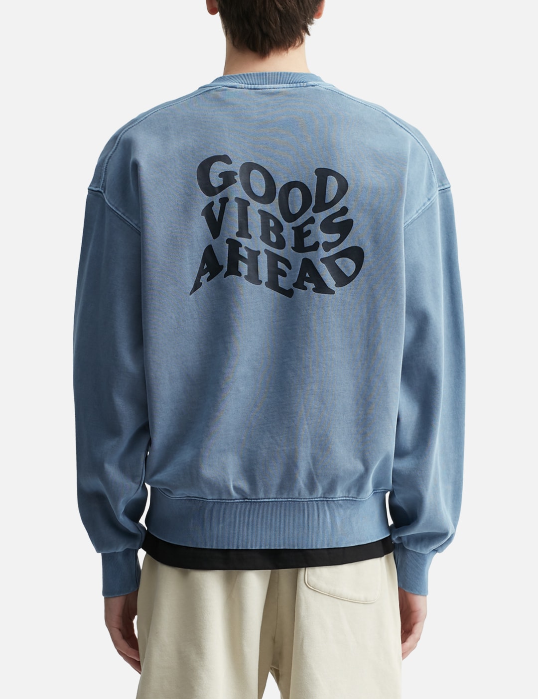 "Good Vibes Ahead Blue Washed" Crewneck view 13