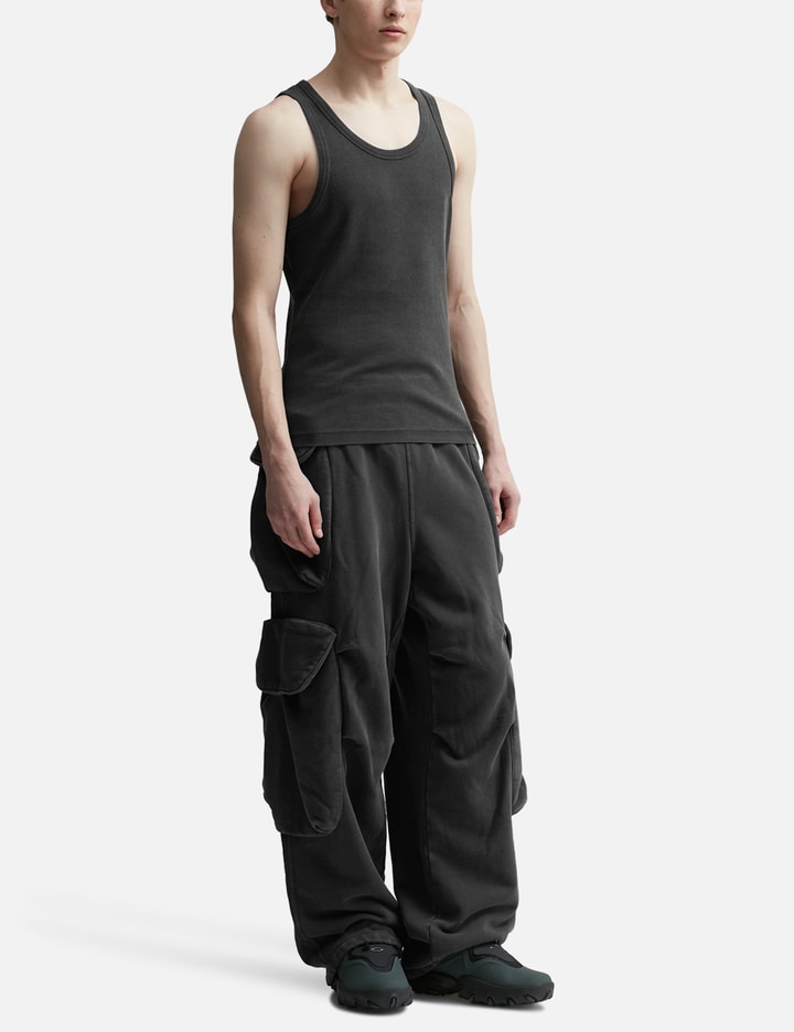 Entire Studios Gocar Pocketed Regular-fit Wide-leg Cotton-blend Cargo Trousers In Black
