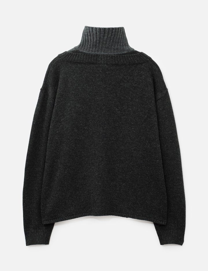 AJOBYAJO Double Layered Turtleneck Cardigan