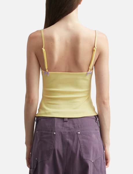 Yellow Print Strap Tank Top view 12
