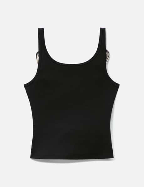 Black Tank Top With Metal Buckle Straps view 8