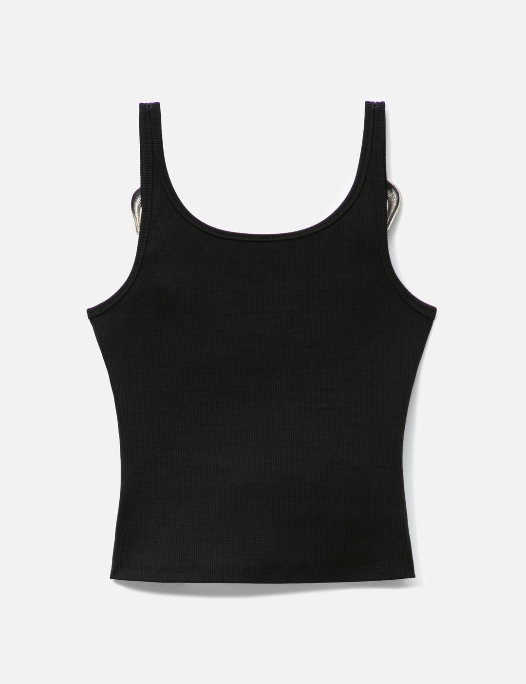 Black Tank Top With Metal Buckle Straps view 9