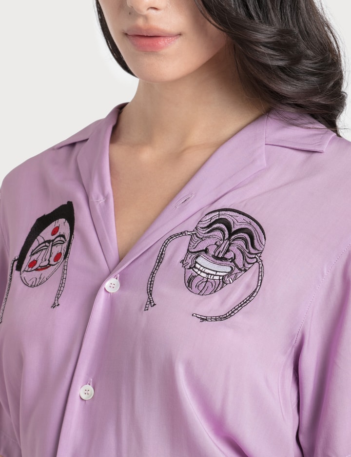 Masks Embroidery Bowling Shirt Placeholder Image