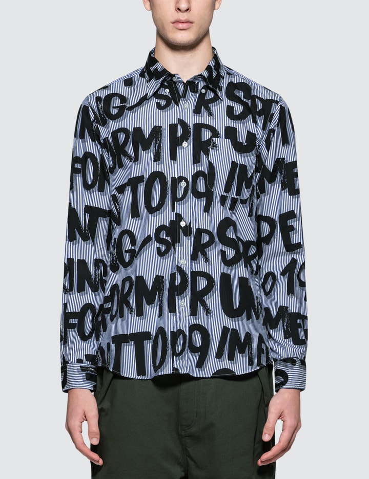 Patterned All Over Graffiti B.D Shirt Placeholder Image