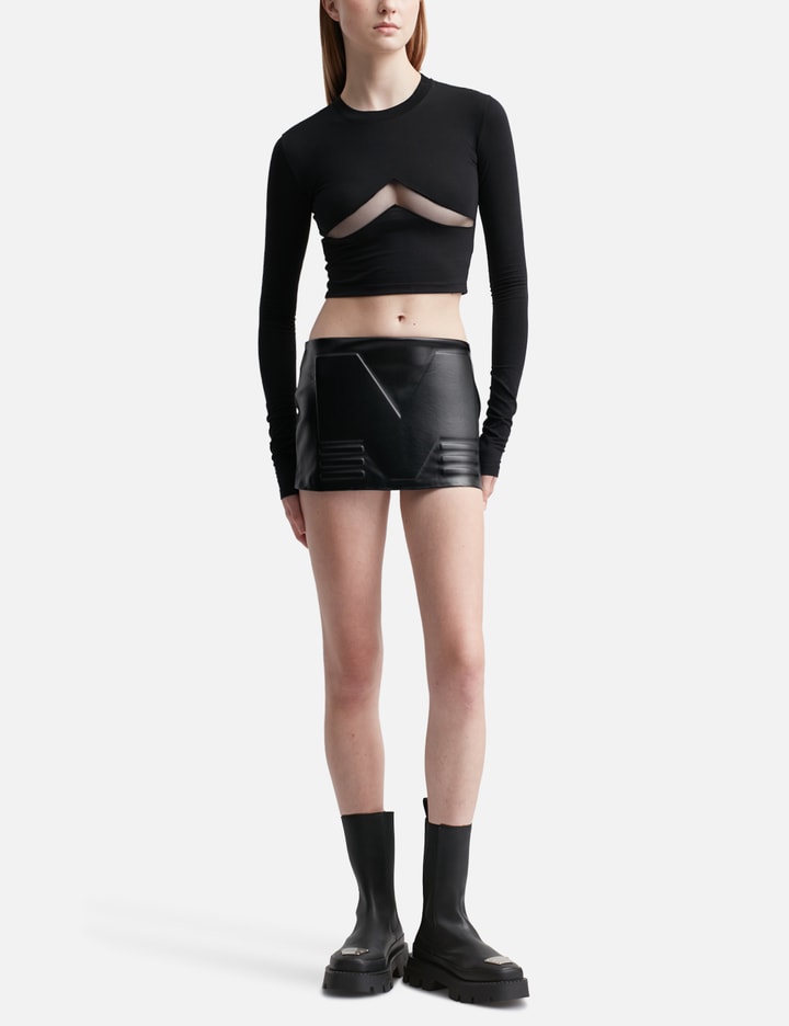 FAUX LEATHER EMBOSSED MINI SKIRT Placeholder Image
