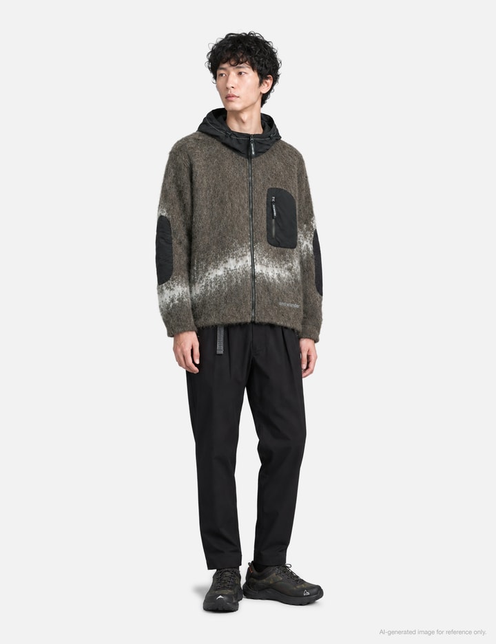 and wander Jacquard Shaggy Knit F/Z Hoodie