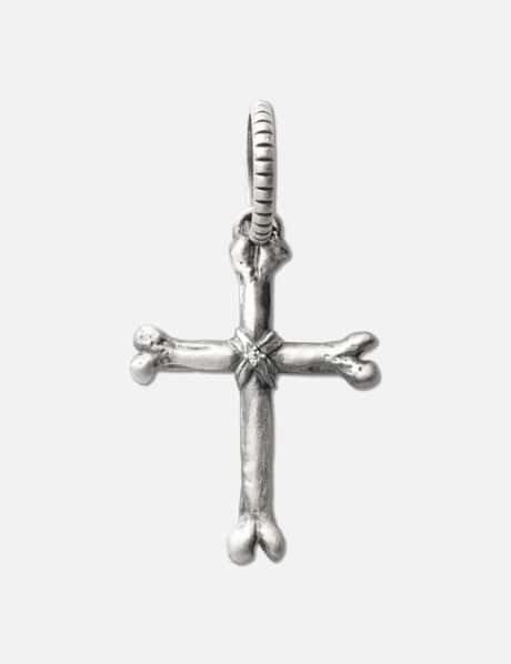 POLYTERU 925 Silver Pendant Cross Bone