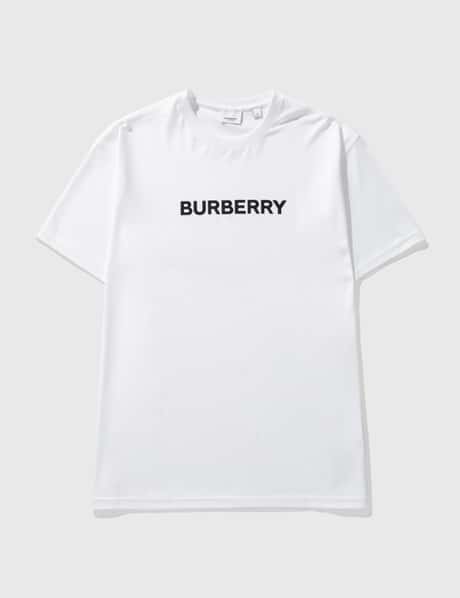 Burberry 로고 프린트 코튼 오버사이즈 티셔츠