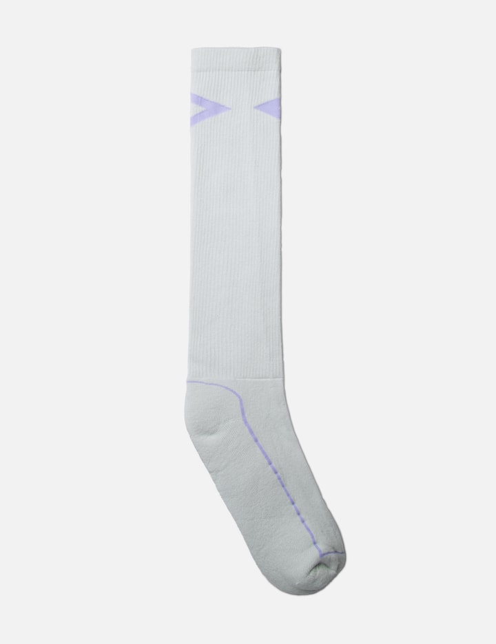 Shop Umbro Slam Jam X  Knee High Logo Socks In Grey