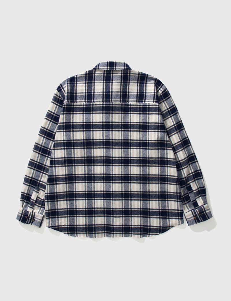 POLAR SKATE CO. ポーラー FLANNEL MIKE L/S SHIRT BROWN/MAUVE M 長袖シャツ