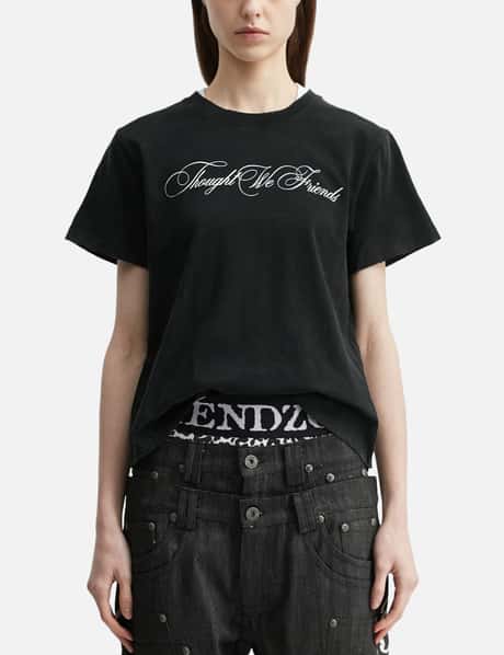 "Sera" Cursive Fitted T-Shirt In Washed Black view 10