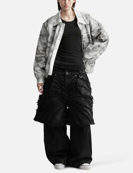 Attached Detachable Waxed Distressed Denims view 13