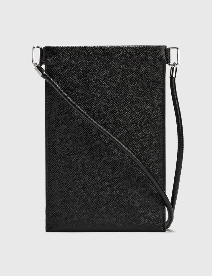 Leather Phone Pouch in Black - Maison Margiela