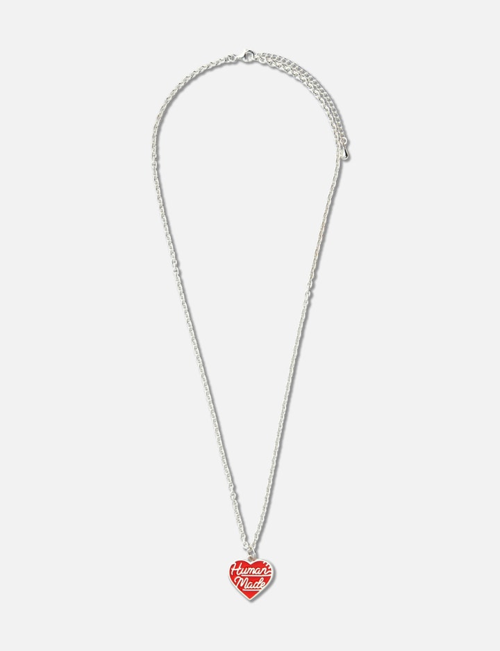 Human Made Heart Silver Necklace In Red