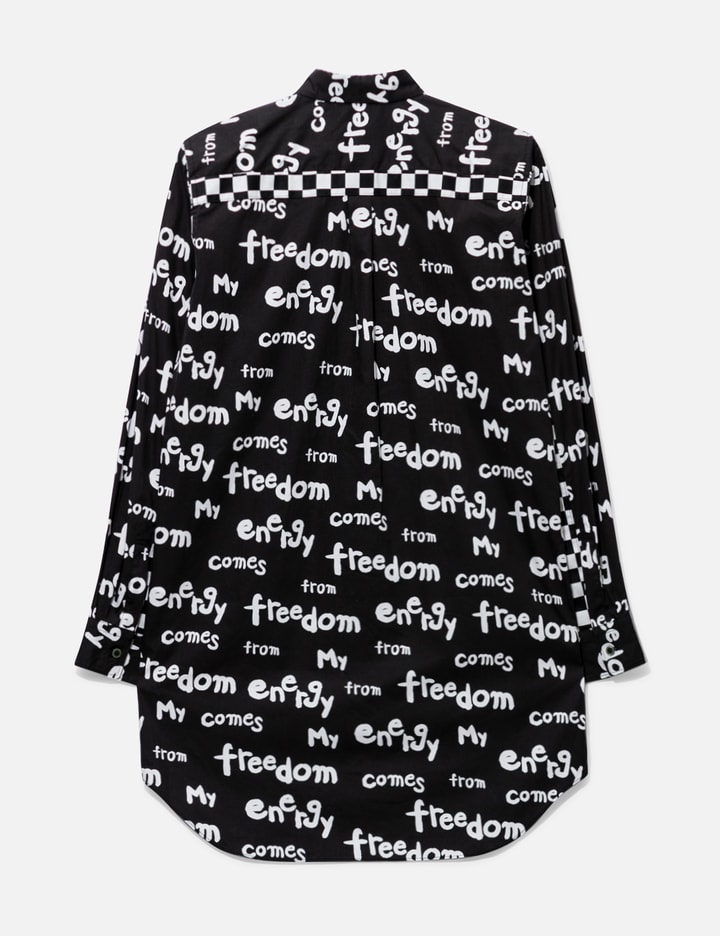COMME DES GARCONS MY ENERGY COMES FROM FREEDOM BLACK SHIRT Placeholder Image