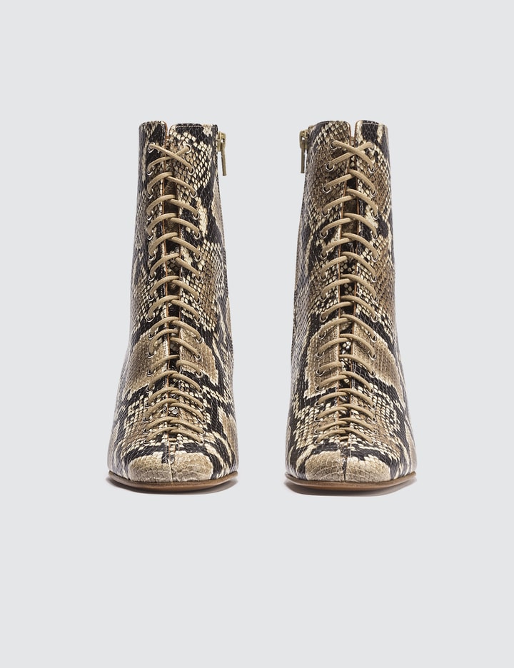 Becca Snake Print Leather Boots Placeholder Image