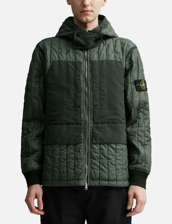 Shop Stone Island Quilted Nylon Stella With Primaloft®-tc Hooded Blouson In Green