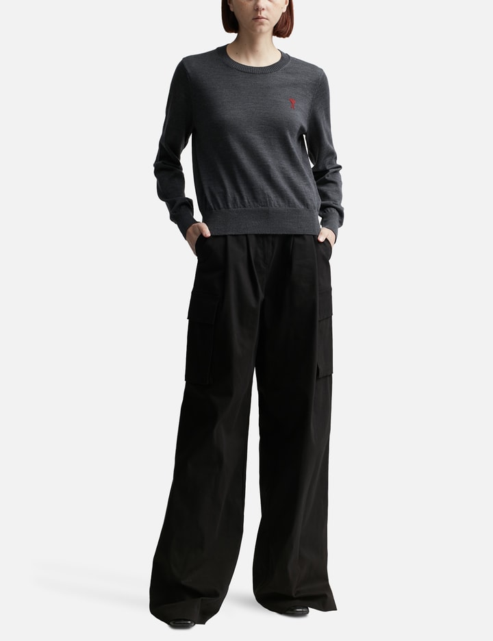 AMI ALEXANDRE MATTIUSSI RED AMI DE COEUR CREW NECK SWEATER