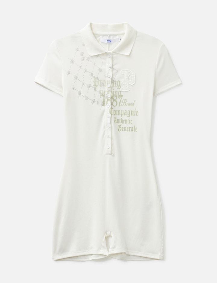 Praying Champagne Romper In White